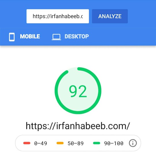 Mobile page speed